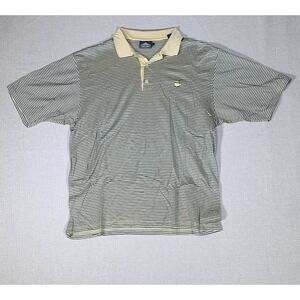 Clubhouse Collection Masters Polo Yellow With Blue Stripes Size Large